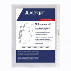 Файлы с перфорацией Alingar А4+  60 мкм глянцевая