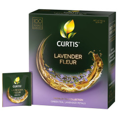 Чай CURTIS Lavender Fleur зеленый c лавандой лепестками роз 100 пакетиков в конвертах по 1,7 г