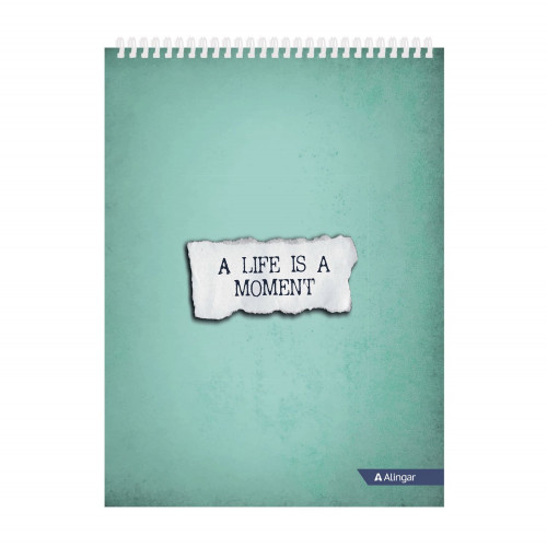 Скетчбук А5 50л A life is a moment 160 г/м2 Alingar гребень жёсткая подложка офсет