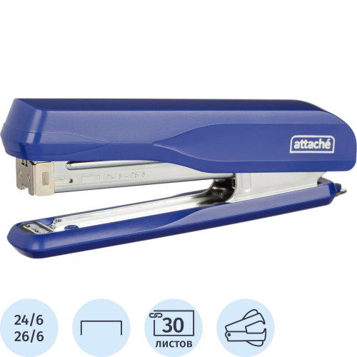 Степлер Attache MSBL2430 №24/6-26/6 до 30 листов металл синий