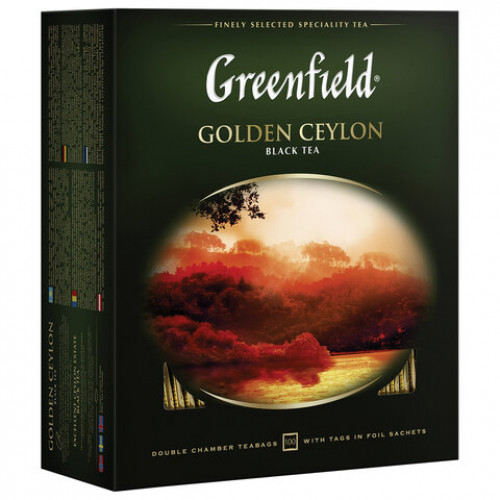 Чай GREENFIELD Гринфилд Golden Ceylon черный 100 пакетиков в конвертах по 2 г