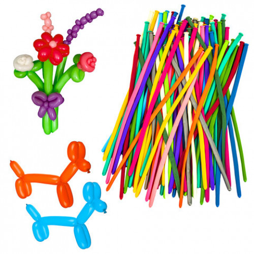 Шары воздушные для моделирования 5х150 см  ассорти BRAUBERG KIDS