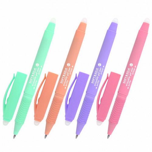 Ручка стираемая гелевая ПИШИ СТИРАЙ BRAUBERG SOFT&SILK PASTEL СИНЯЯ,корпус ассорти узел 0,7