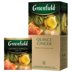 Чай GREENFIELD Quince Ginger зеленый с японской айвой и имбирем 25 пакетиков в конвертах по 2 г