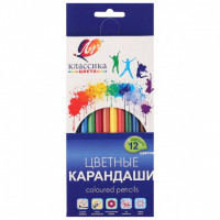 Карандаши цветные ЛУЧ Классика 12 цветов шестигранные деревянные