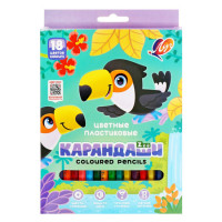Карандаши цветные ЛУЧ ZOO 18 цветов шестигранные пластиковые