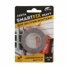 Лента двусторонняя SmartFix HEAVY 19 мм*1,5 м акрил прозрачный W-con