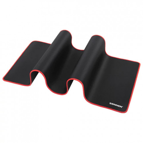 Коврик компьютерный для мыши и клавиатуры большой SONNEN BLACK TITAN XL 800x300x3 мм черный