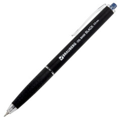 Ручка шариковая автоматическая BRAUBERG OIL-BASE BLACK СИНЯЯ пишущий узел 0,5 мм